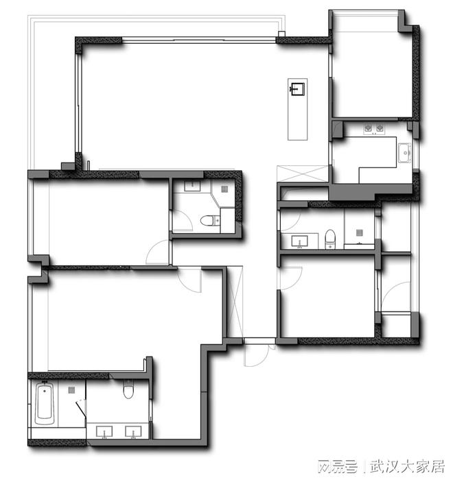 造】武汉城市室内设计大赛参赛作品开元棋牌陈忠【武汉瑞府—精装房改(图3)